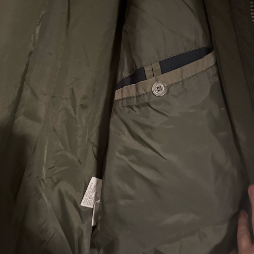 Luhta (Finland) Olive Green Long Trench Coat Vintage - Picture 7 of 12